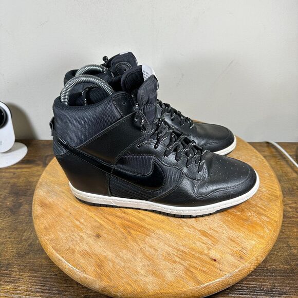 Nike Black Wedge High-Top Sneakers - Picture 1 of 9
